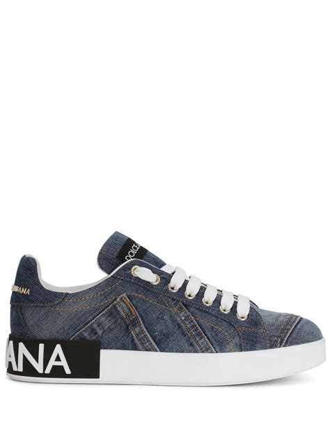 Shop DOLCE&GABBANA Patchwork Denim Sneakers 